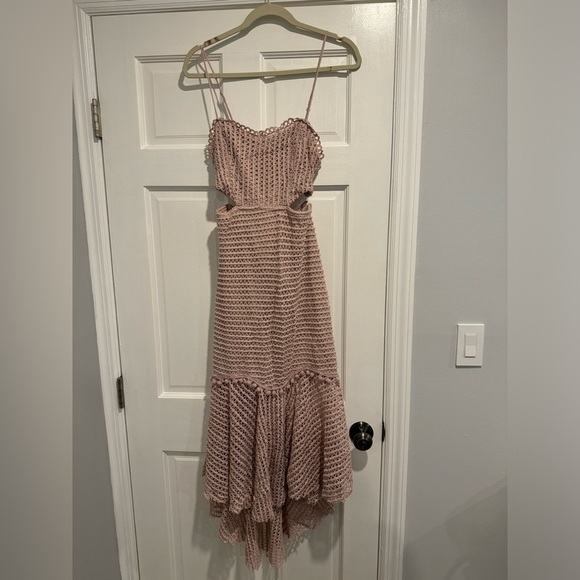 Saints & Secrets Mauve cut out tie up back size medium midi dress - Picture 3 of 13